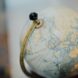 Close-up of a globe showing various countries and continents